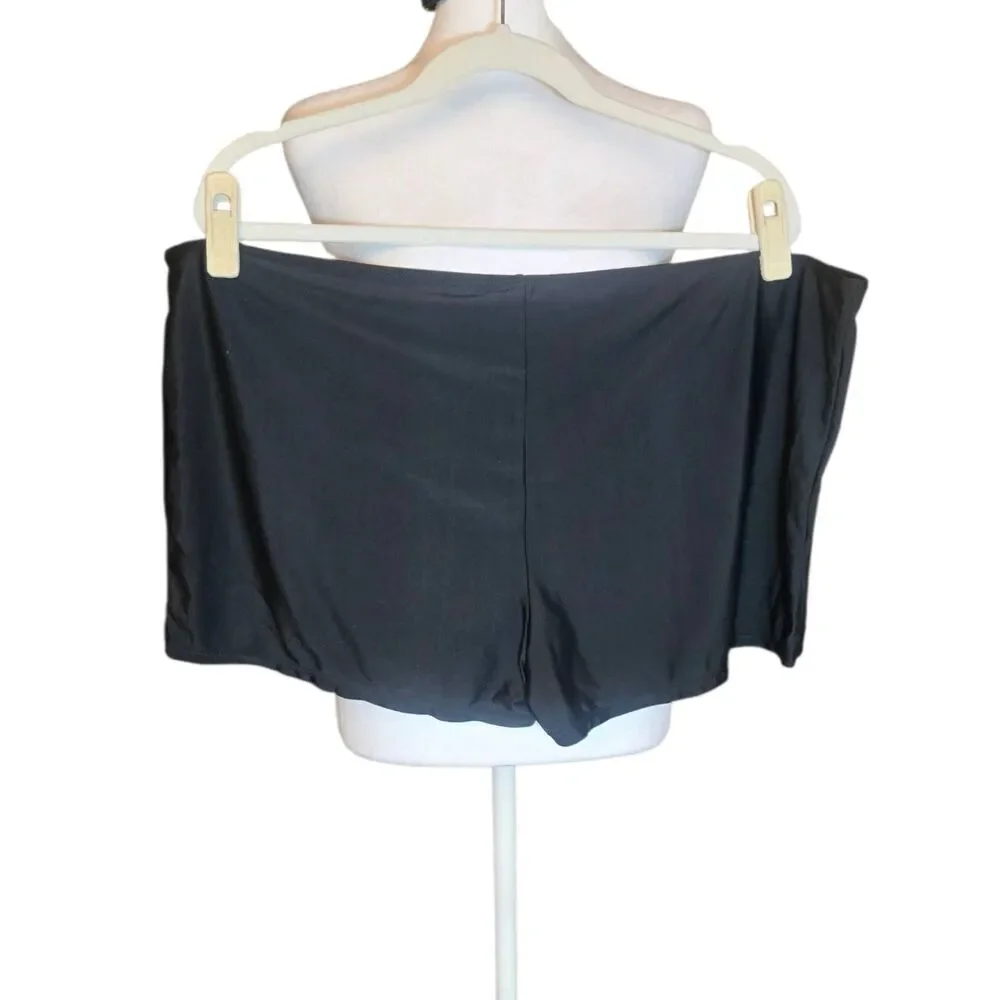 Women's PLUS Size 3X Black Boy Shorts Swim Shorts